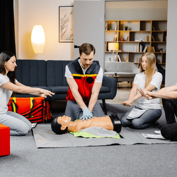 Participants receiving first aid training at NSTA Hillcrest near Brisbane